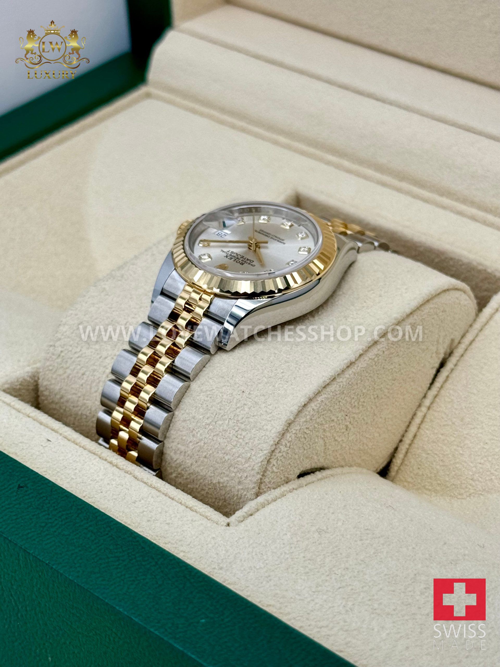 Rolex Lady Datejust 28mm 279173 Jubilee Silver Dial - الصورة 9