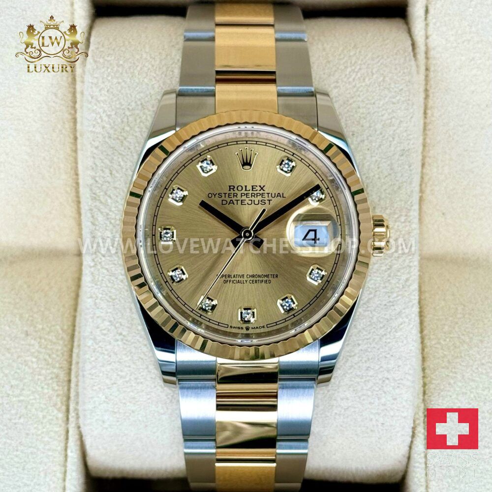 Rolex Datejust 36mm 126233 Two-Tone Champagne Dial