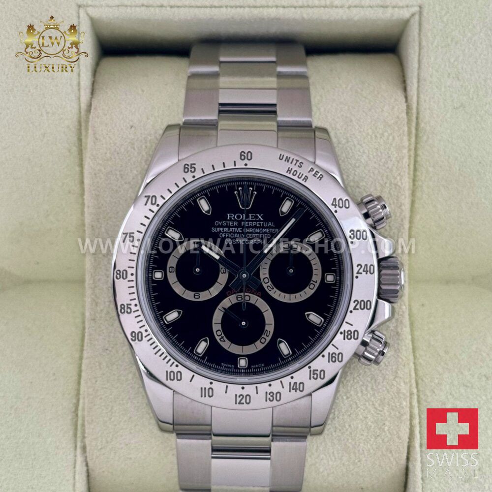 Rolex Daytona 40mm 116520 Stainless Steel Black Dial
