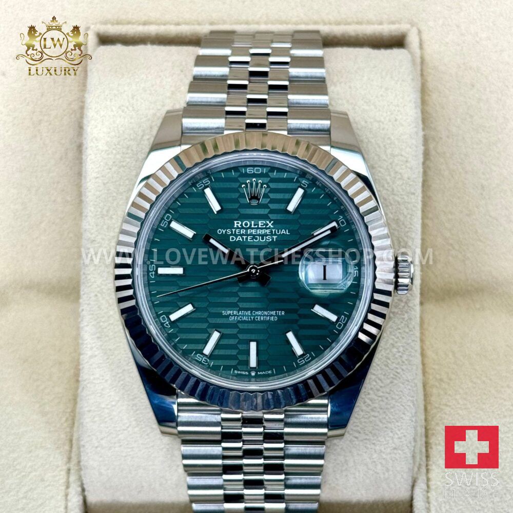Rolex Datejust 41mm 126334 Jubilee Green Motif Dial