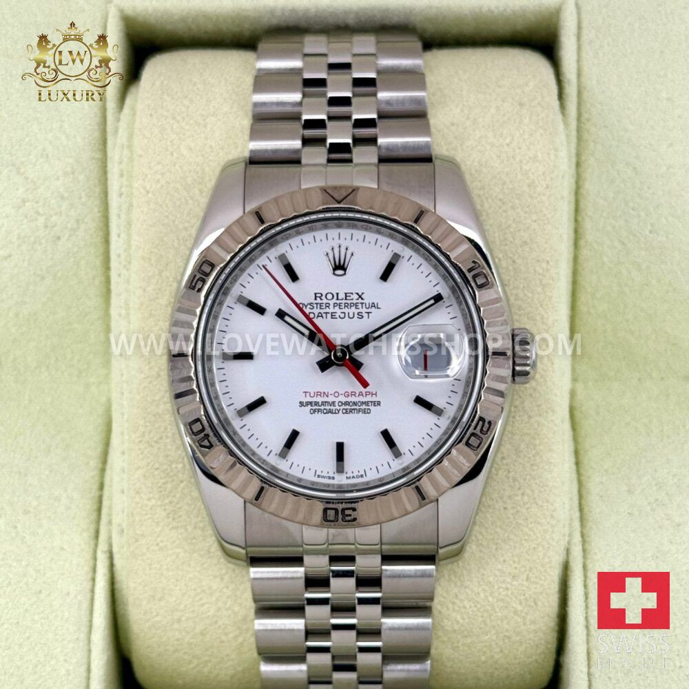 Rolex Datejust Turn-O-Graph 36mm 116264 Jubilee White Dial