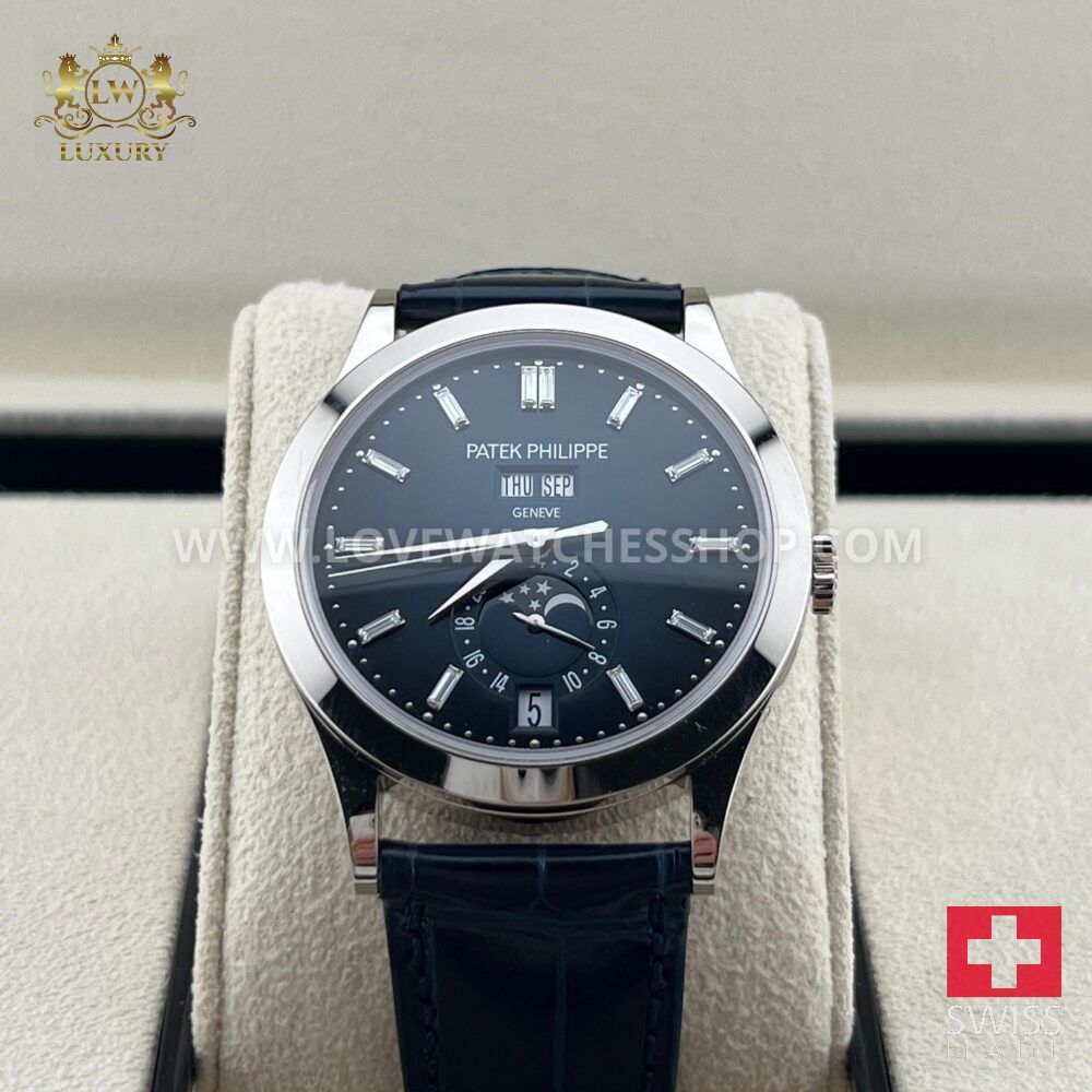 Patek Philippe Annual Calendar Blue Dial Baguette