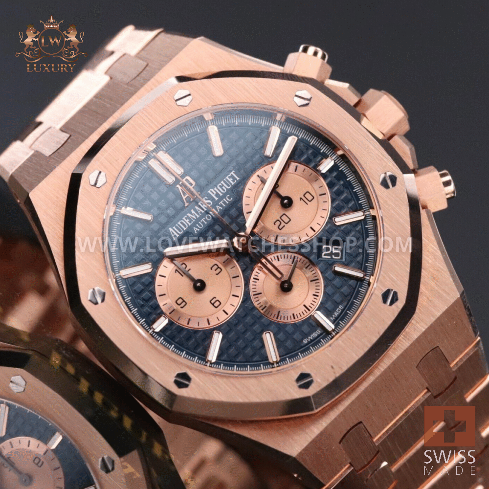 Audemars Piguet Royal Oak Rose Steel Blue Dial Bracelet 26331OR.OO.1220OR.01 size 41mm
