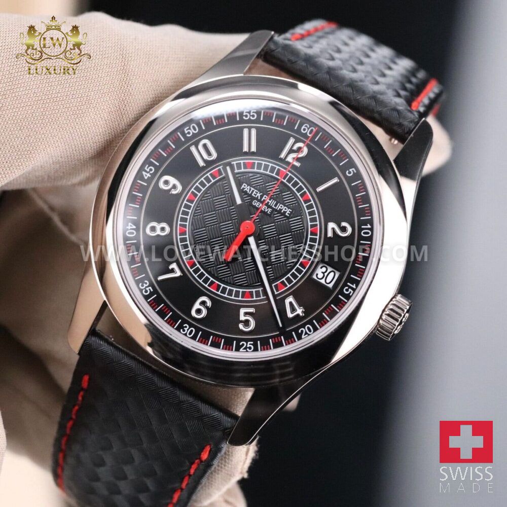 Patek Philippe Calatrava 40mm White Steel Black Red 6007G