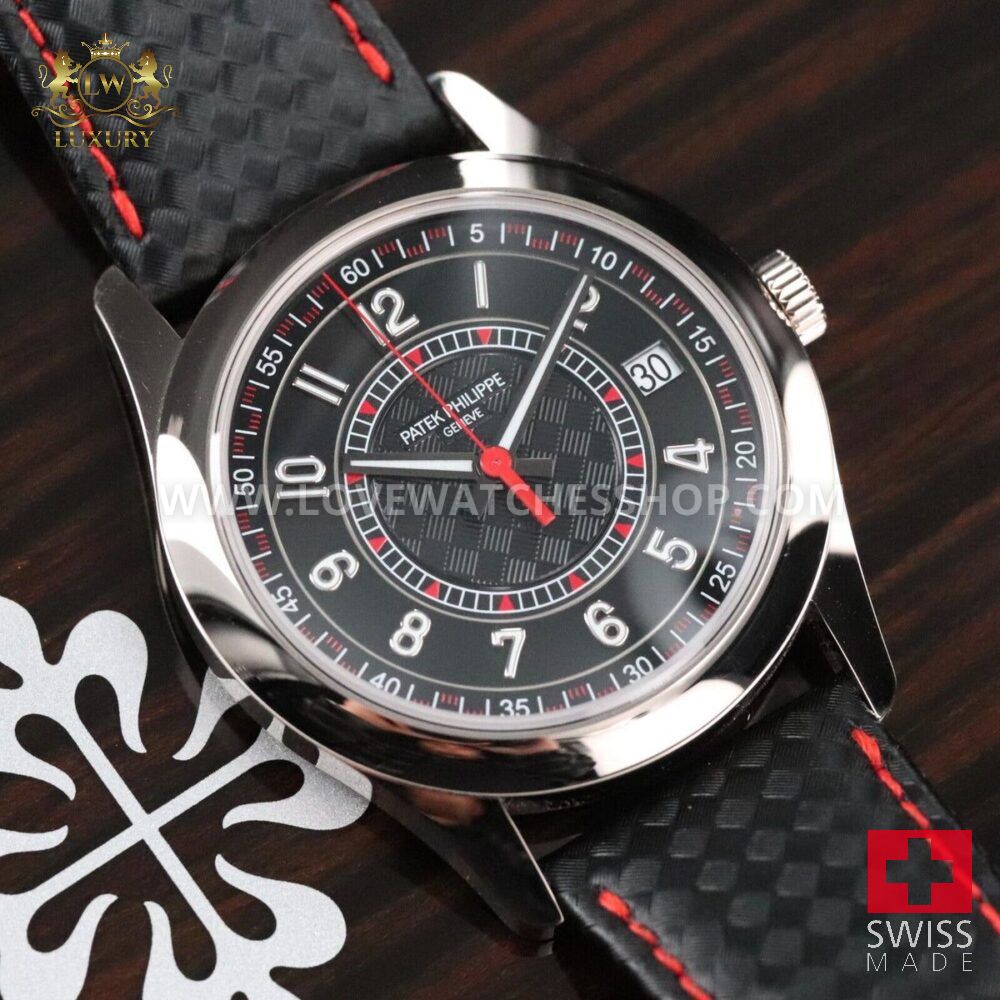 Patek Philippe Calatrava 40mm White Steel Black Red 6007G