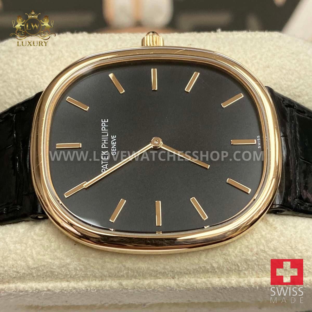 Patek Philippe 50th Anniversary Extra-Thin Golden Ellipse 34mm 5738R Black Dial - Image 2