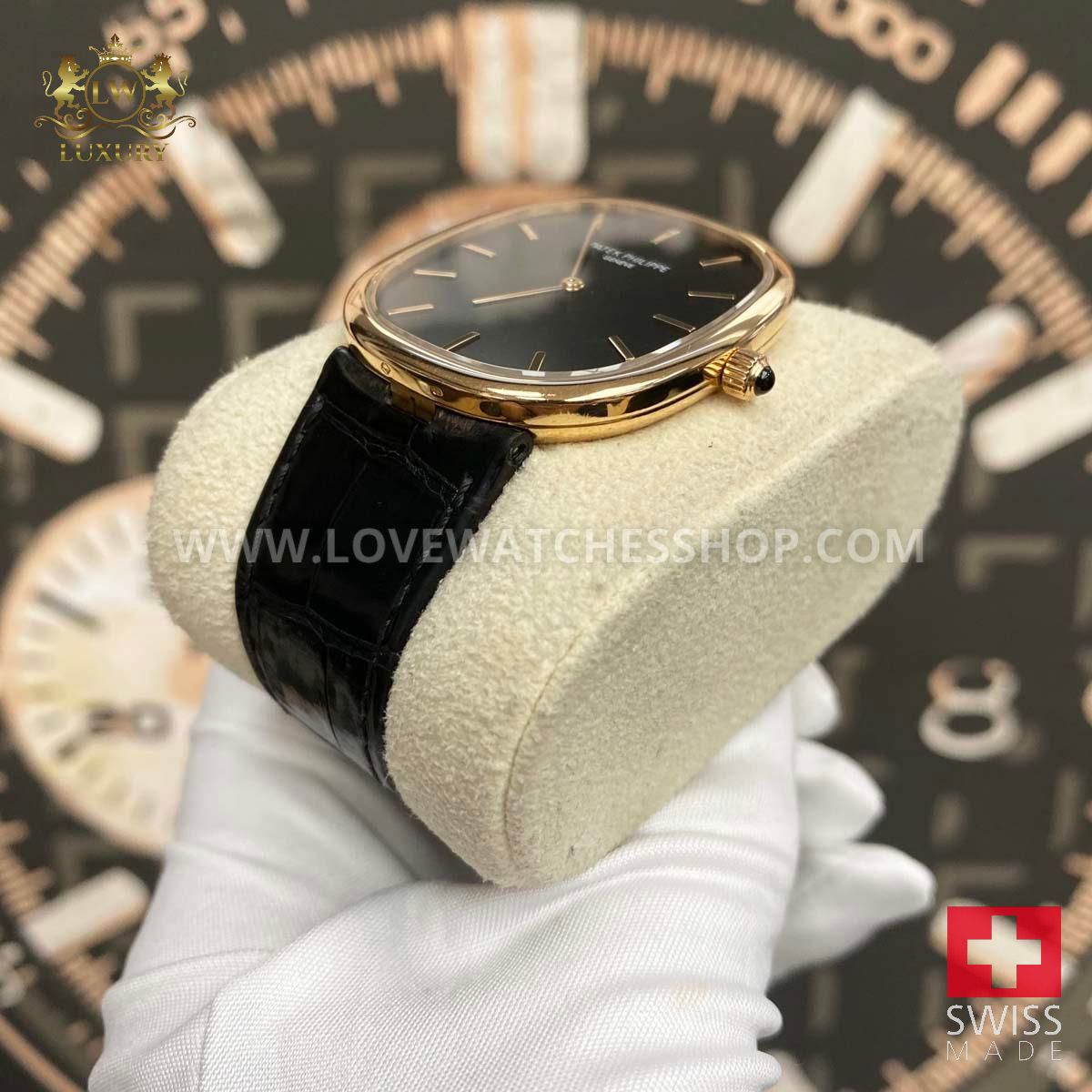 Patek Philippe 50th Anniversary Extra-Thin Golden Ellipse 34mm 5738R Black Dial - Image 4