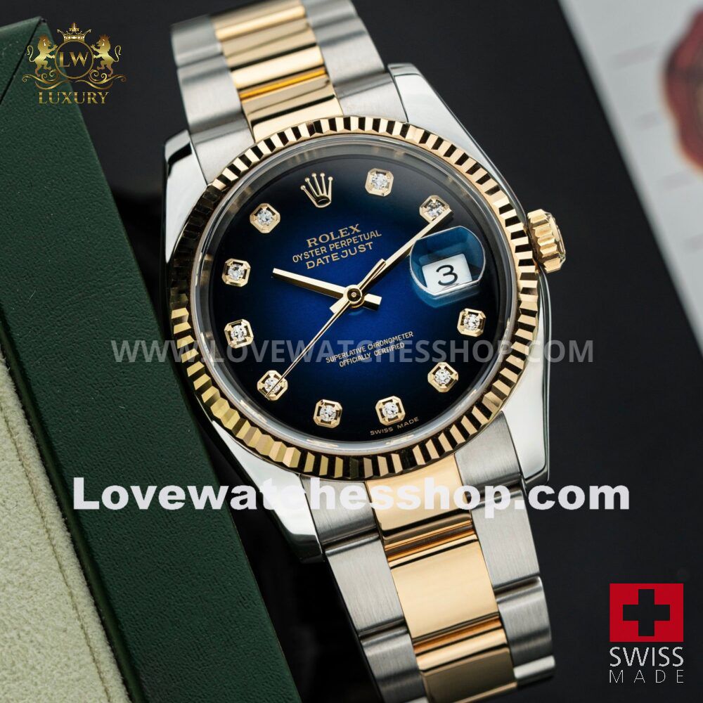Rolex Datejust 36mm Blue Vignette Diamond Dial - Ref. 116233