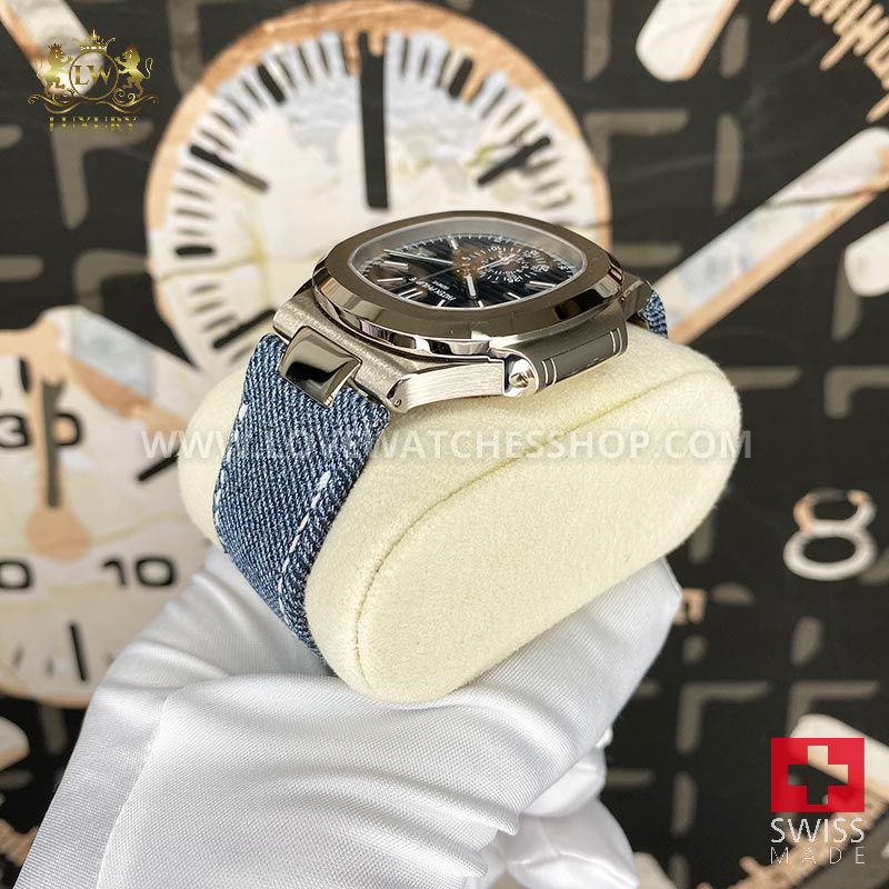 Patek Philippe Nautilus Denim Chronograph 40mm 5980G Blue Dial - Image 6