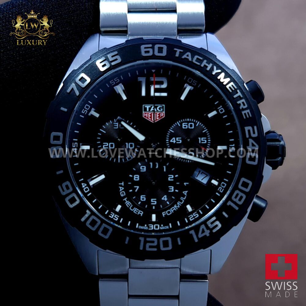 TAG Heuer Formula 1 Quartz Chronograph 43mm 200M Black Dial Full Steel CAZ1010