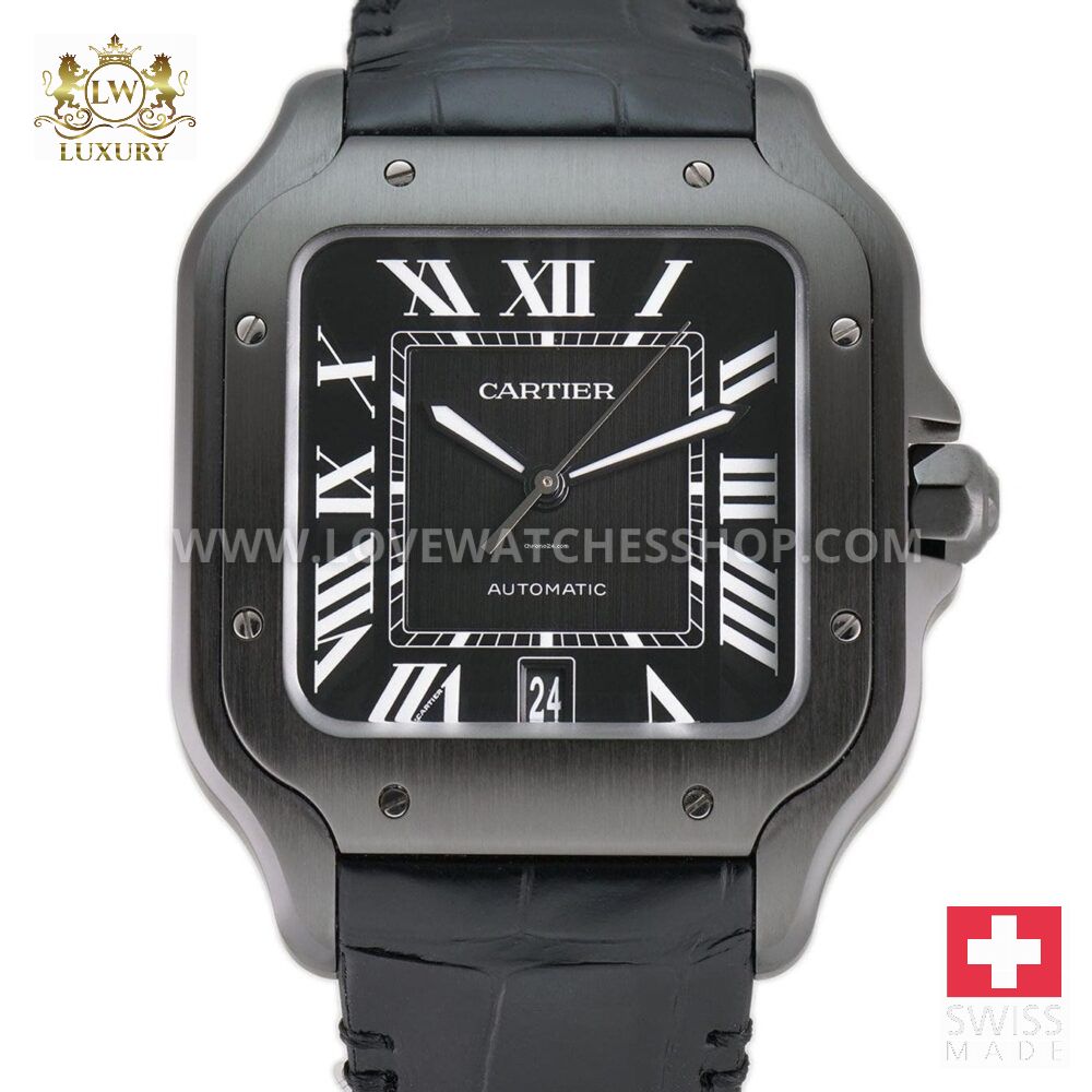 Cartier Santos 40mm Large ADLC Black Dial