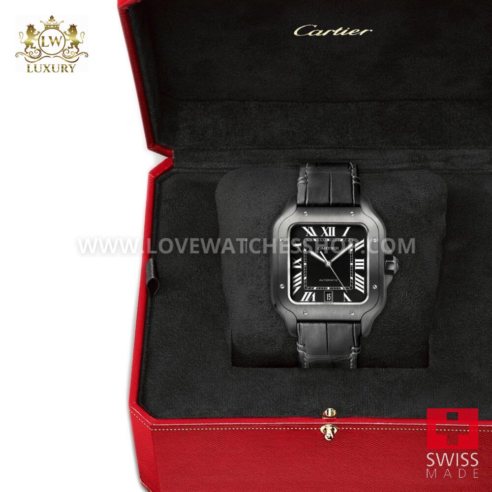 Cartier Santos 40mm Large ADLC Black Dial