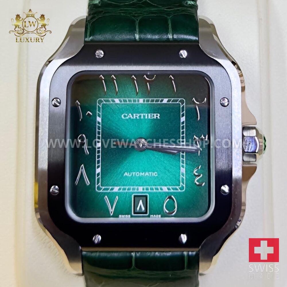 Cartier Santos Green Arabic Dial Middle East Exclusive Edition