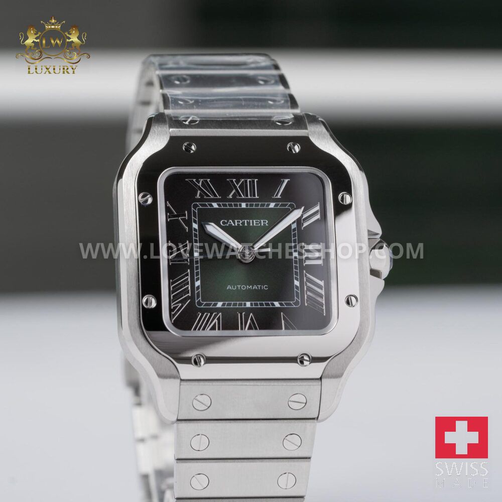 Cartier Santos NEW 2025 Santos Green Dial WSSA0061 Medium Model