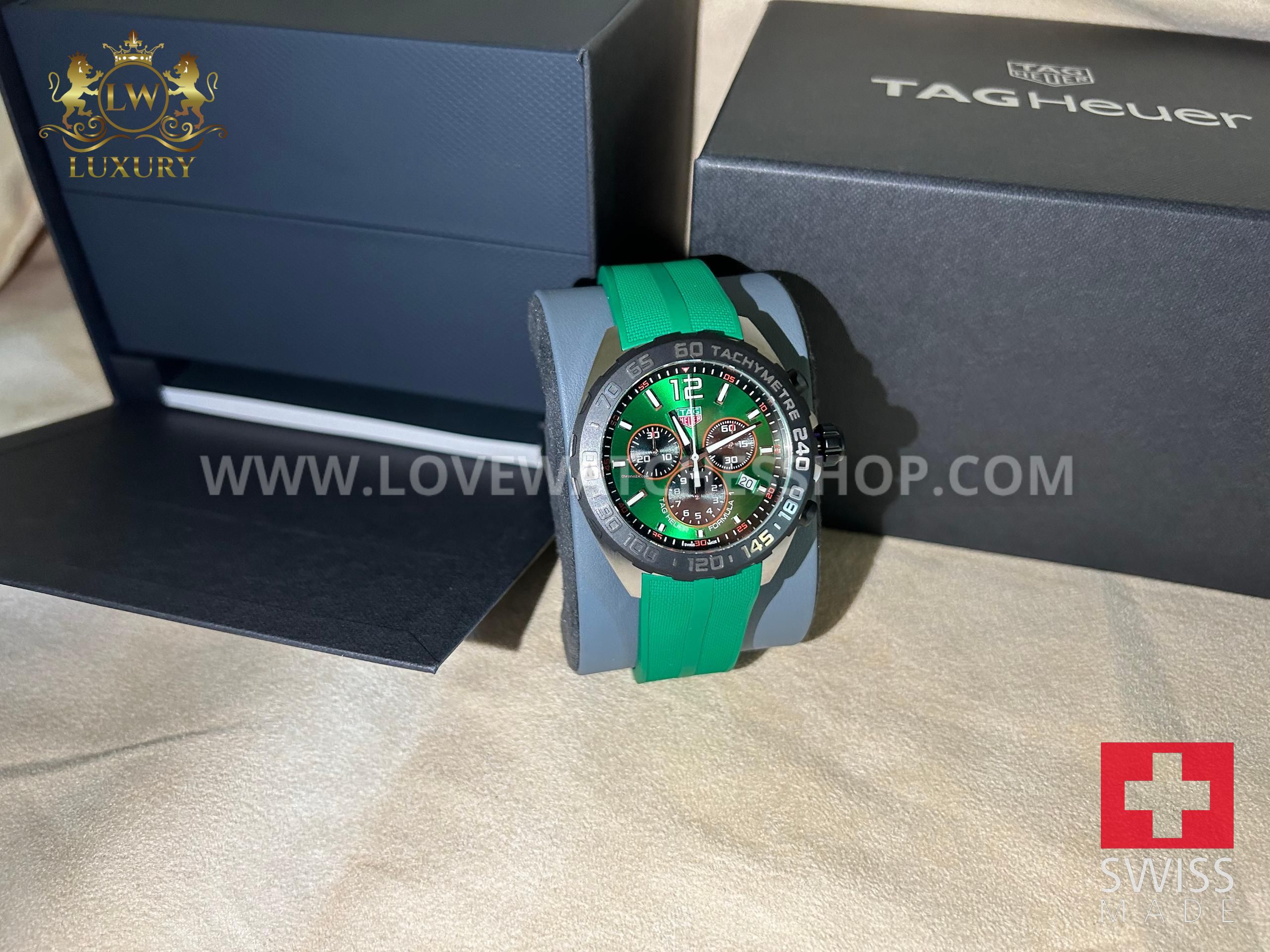 TAG Heuer Formula 1 Quartz Green Dial Green Rubber Strap