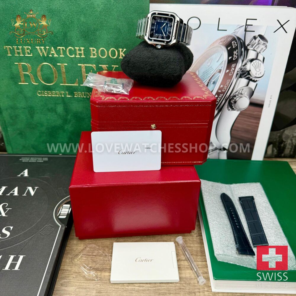 Cartier Santos Unworn | Unsized | | Santos De Cartier Blue Dial | Size L | WSSA0071