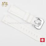 White with silver buckle